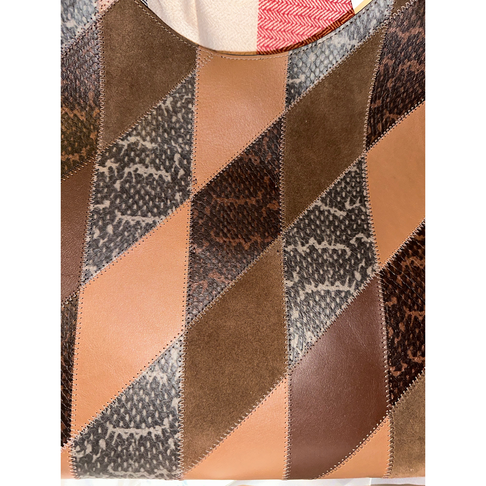 COACH® Brooklyn Shoulder Bag 39 With Snakeskin Patchwork in Brown - Picture 7 of 8